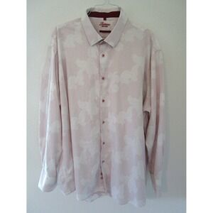 Luchiano Visconti Classic Shirt Men 4XL Red Dot White Accents LS Button Up
